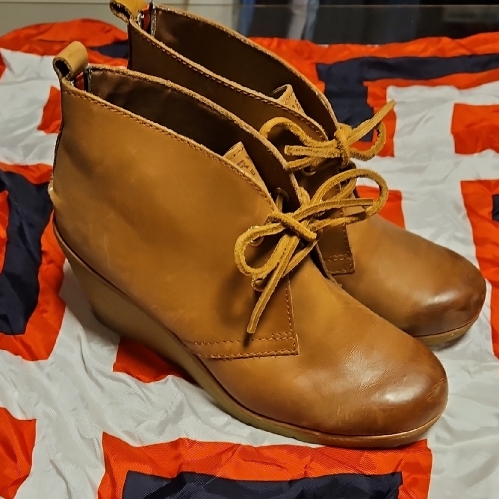 Sperry Tan Leather Wedge Shoes